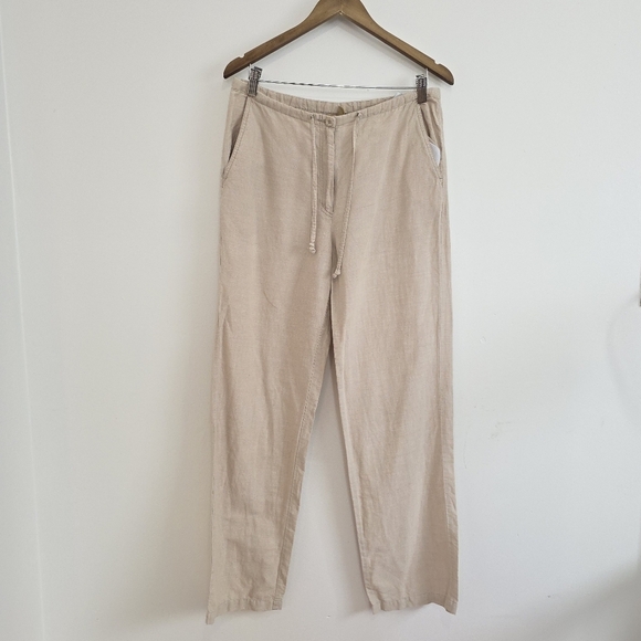Vintage Cotton Ginny Low Rise Linen Blend Loose Fitting  Drawstring Pants - Picture 2 of 7